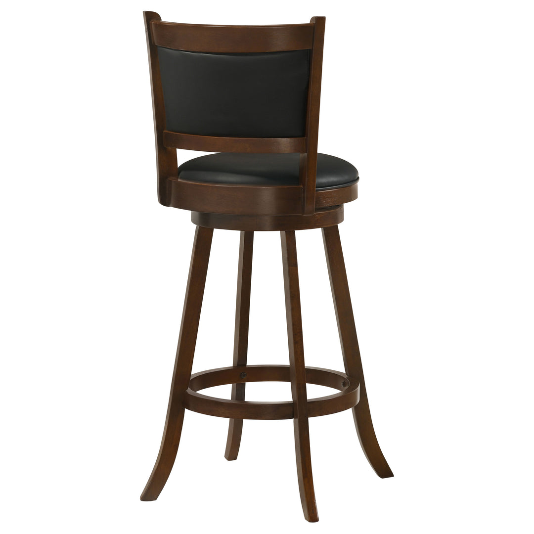 Broxton Upholstered Swivel Bar Stools Chestnut and Black (Set of 2)