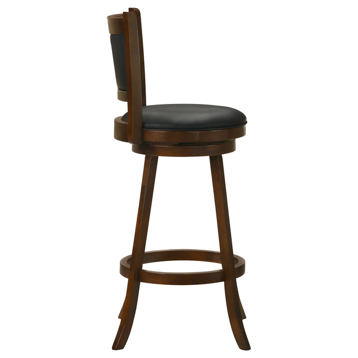 Broxton Upholstered Swivel Bar Stools Chestnut and Black (Set of 2)