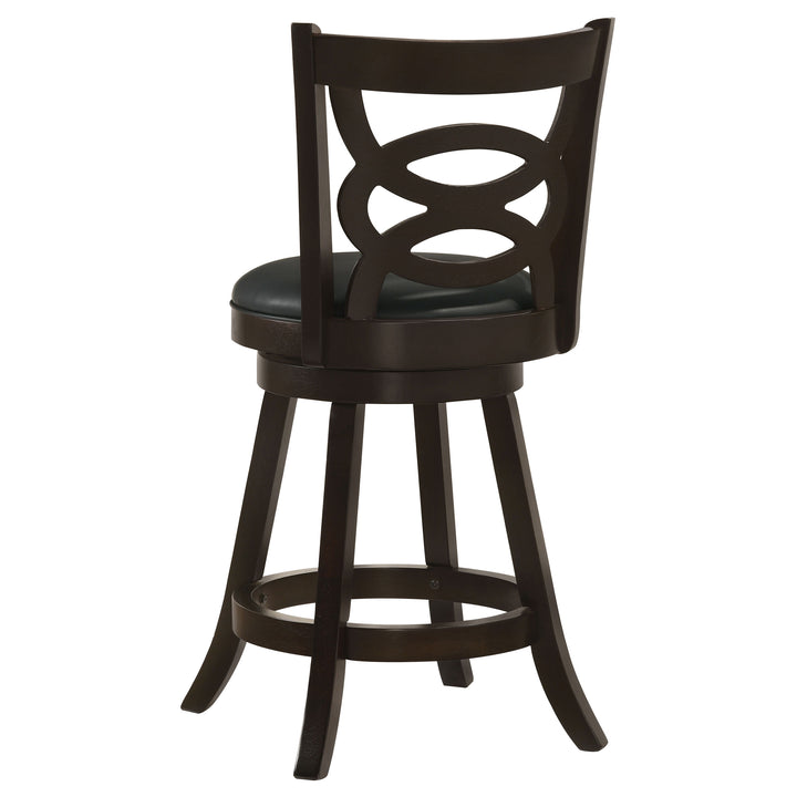 Calecita Swivel Counter Height Stools with Upholstered Seat Cappuccino (Set of 2)