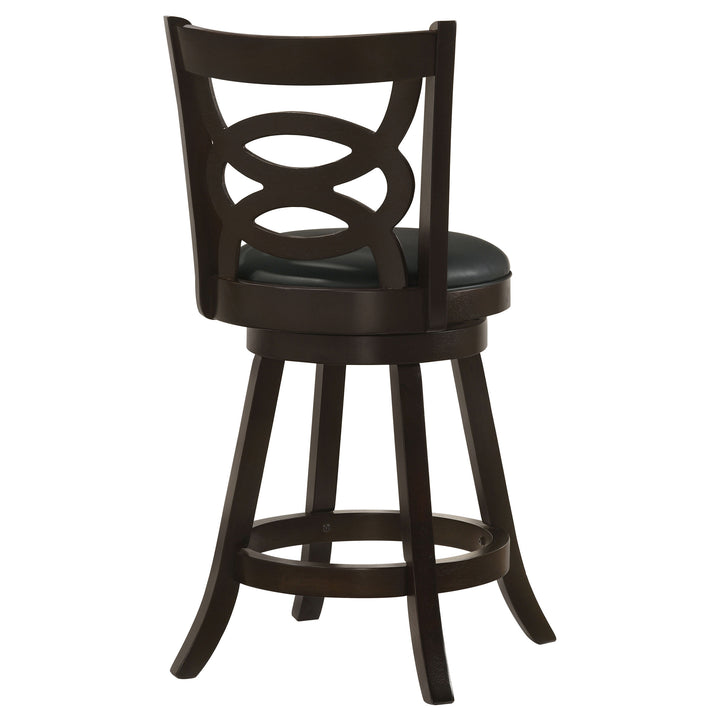 Calecita Swivel Counter Height Stools with Upholstered Seat Cappuccino (Set of 2)