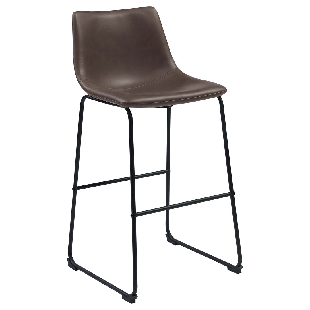 Michelle Armless Bar Stools Two-tone Brown and Black (Set of 2)