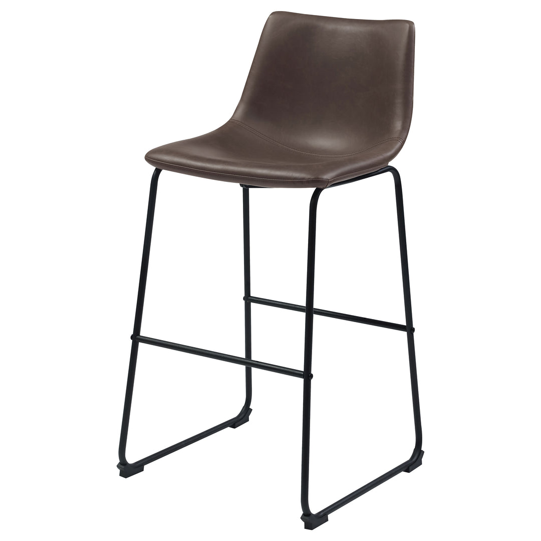 Michelle Armless Bar Stools Two-tone Brown and Black (Set of 2)