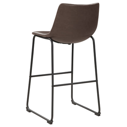 Michelle Armless Bar Stools Two-tone Brown and Black (Set of 2)