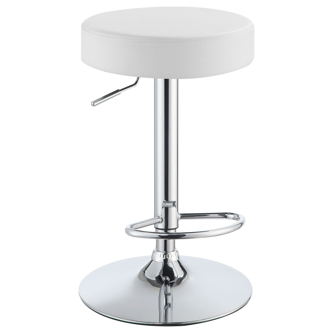 Ramses Adjustable Backless Bar Stool Chrome and White