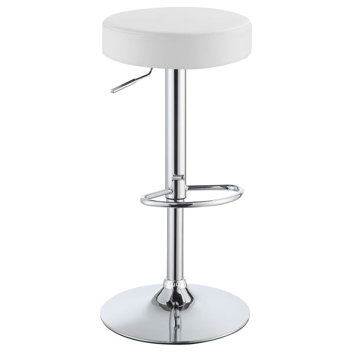 Ramses Adjustable Backless Bar Stool Chrome and White