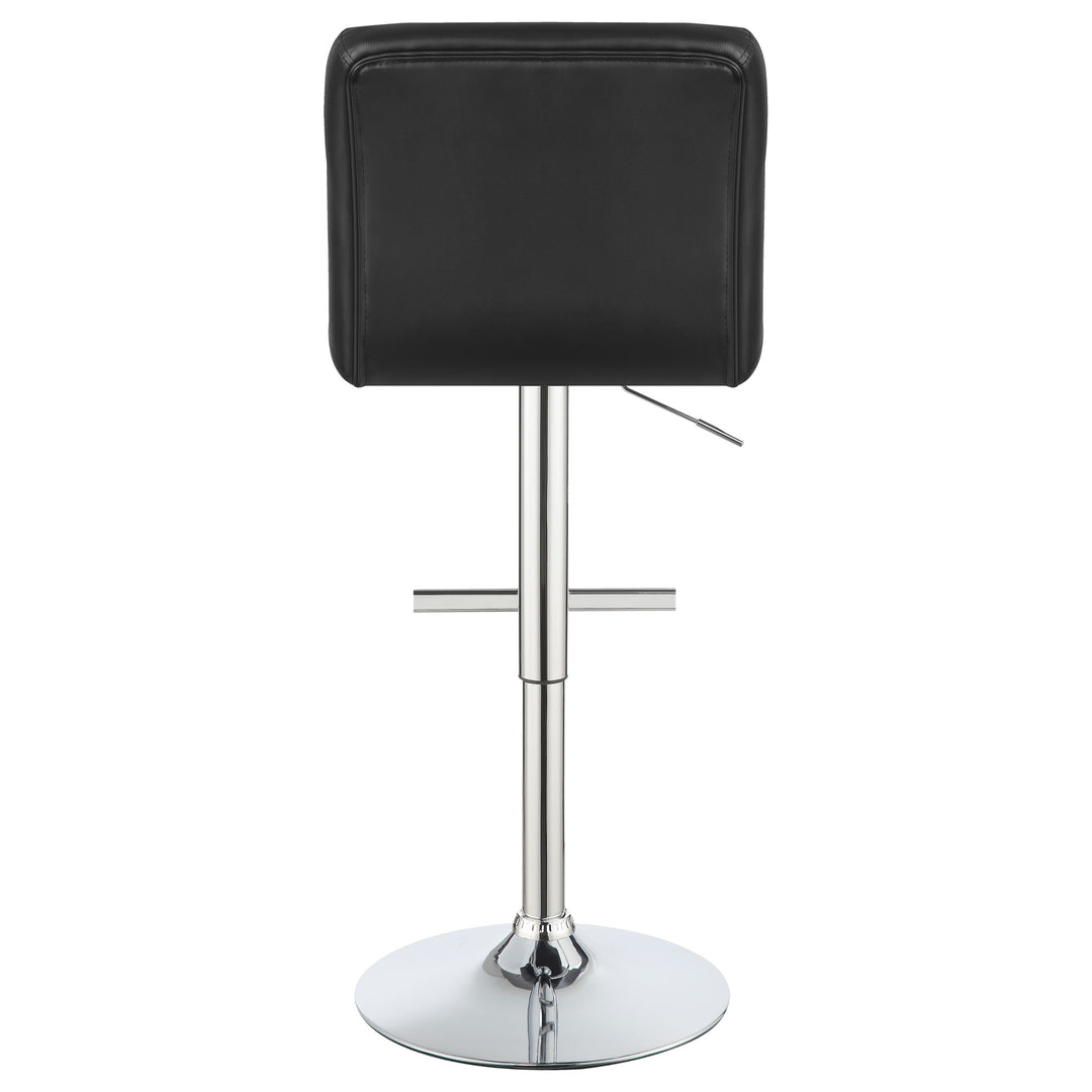 Lenny Adjustable Bar Stools Chrome and Black (Set of 2)