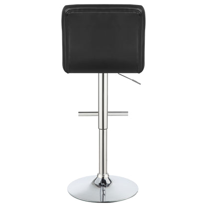 Lenny Adjustable Bar Stools Chrome and Black (Set of 2)