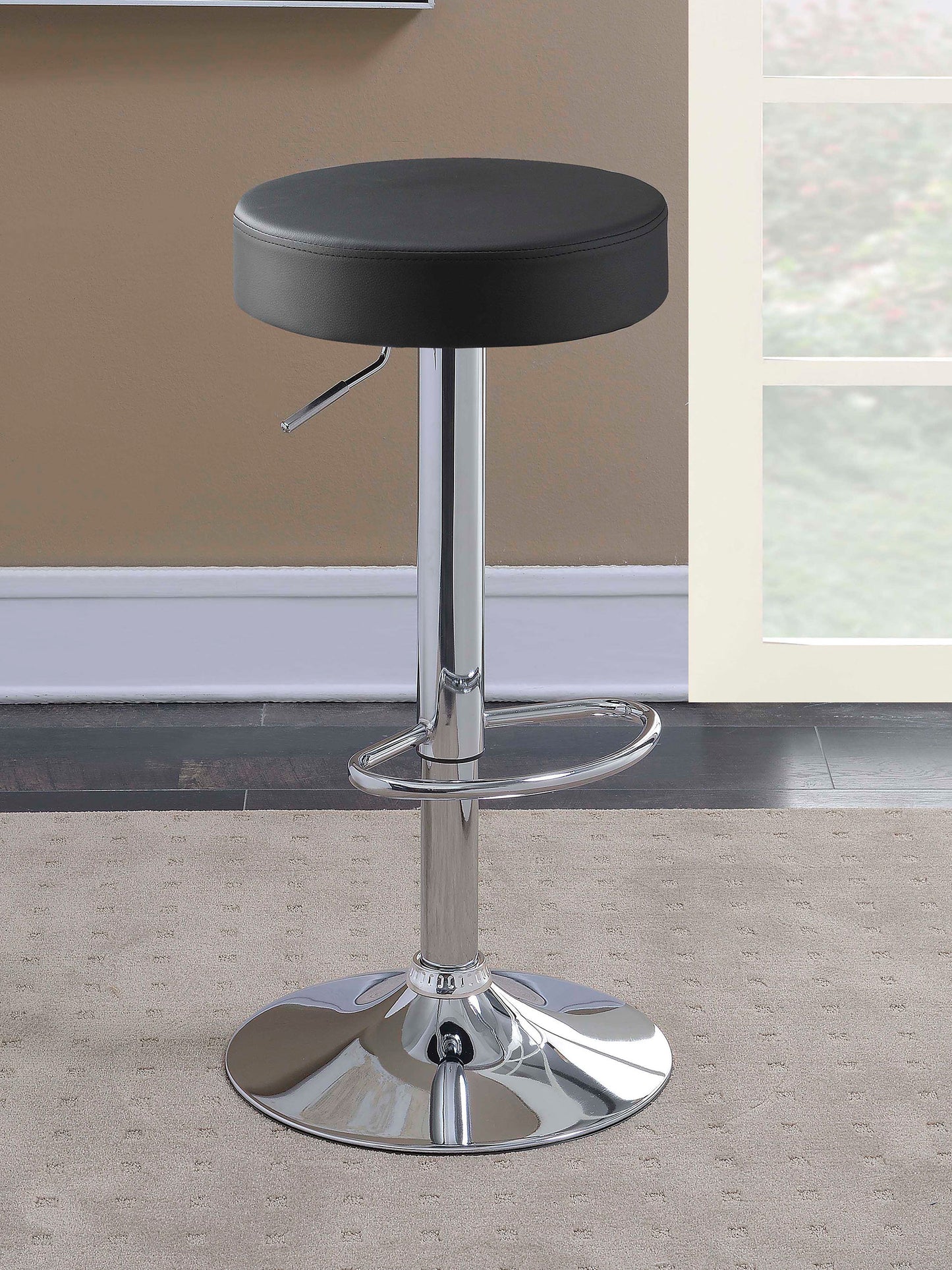 Ramses 29" Adjustable Bar Stool Chrome and Black