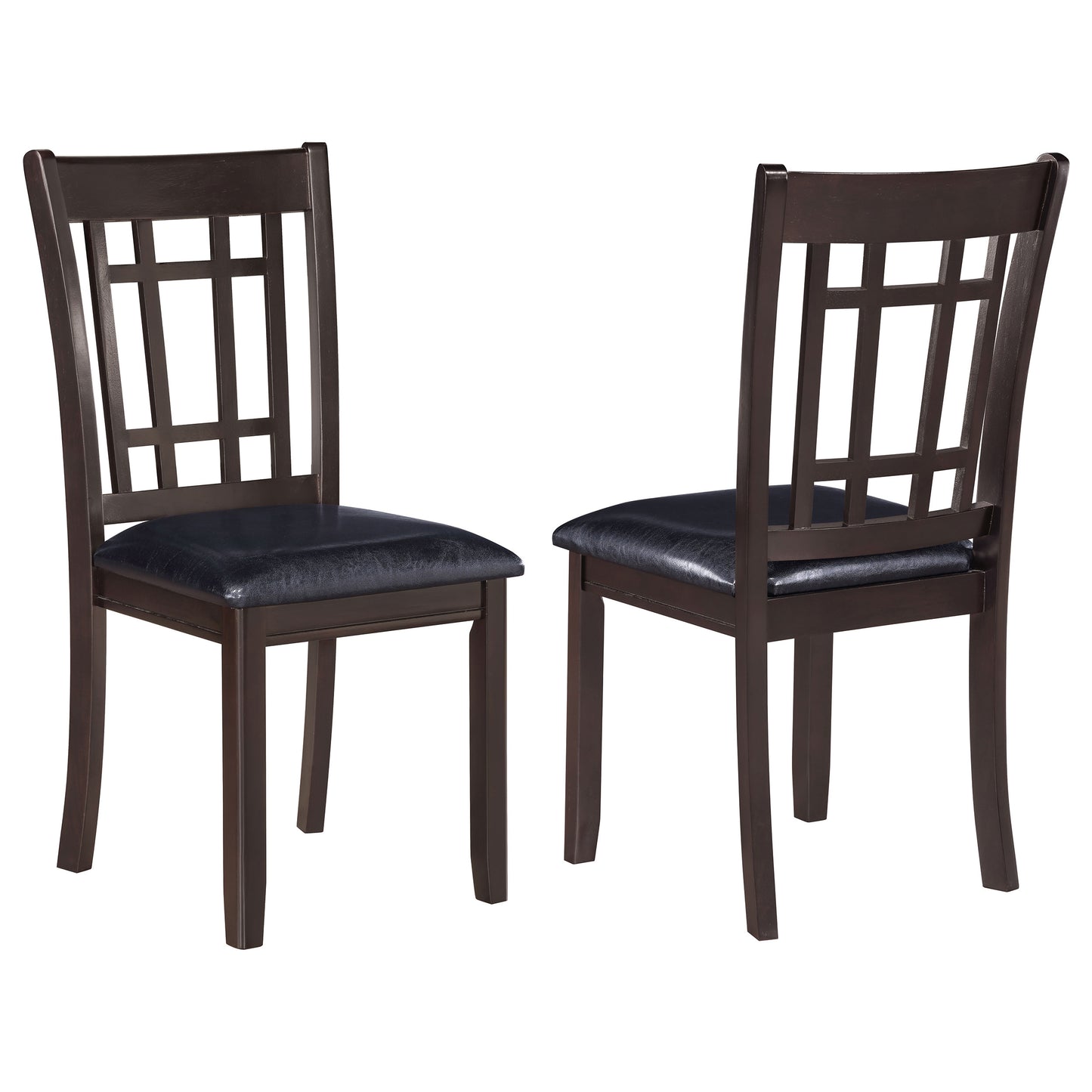 Lavon Padded Dining Side Chairs Espresso and Black (Set of 2)