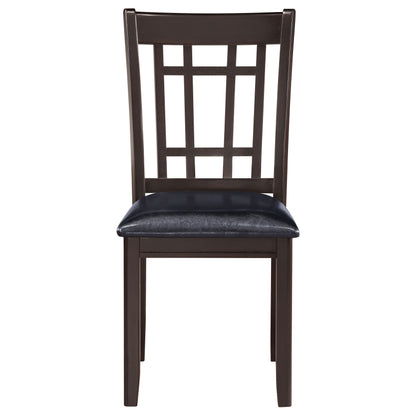 Lavon Padded Dining Side Chairs Espresso and Black (Set of 2)