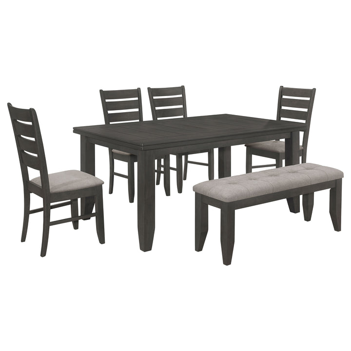 Dalila 6-piece Rectangular Dining Set Grey and Dark Grey