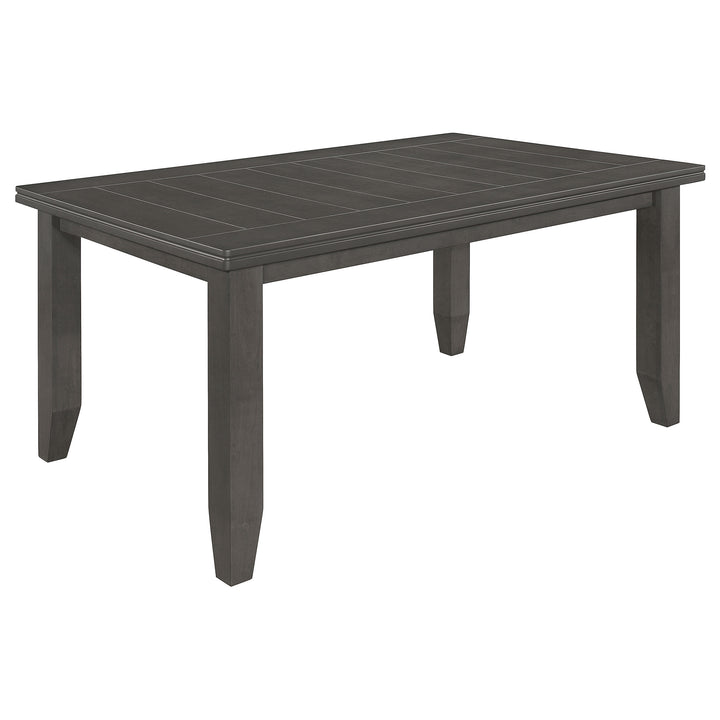 Dalila Rectangular Plank Top Dining Table Dark Grey