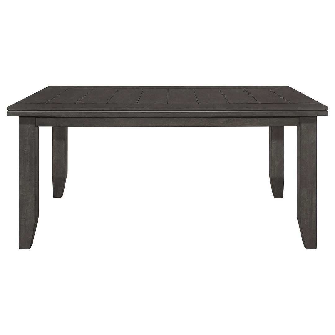 Dalila Rectangular Plank Top Dining Table Dark Grey