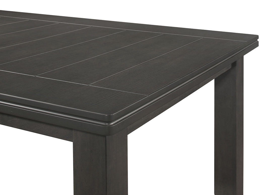 Dalila Rectangular Plank Top Dining Table Dark Grey