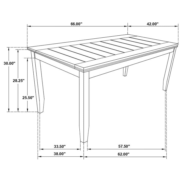 Dalila Rectangular Plank Top Dining Table Dark Grey