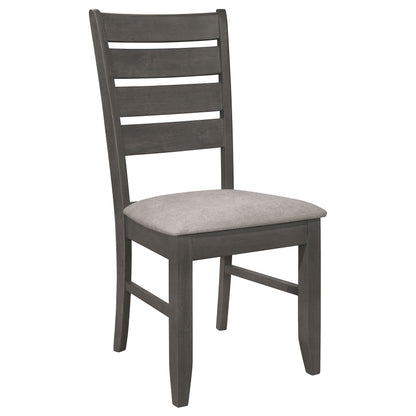 Dalila Ladder Back Side Chair (Set of 2) Grey and Dark Grey