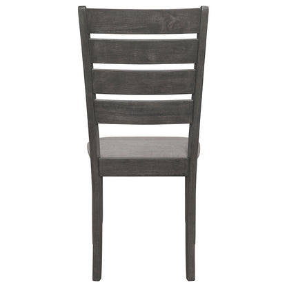 Dalila Ladder Back Side Chair (Set of 2) Grey and Dark Grey