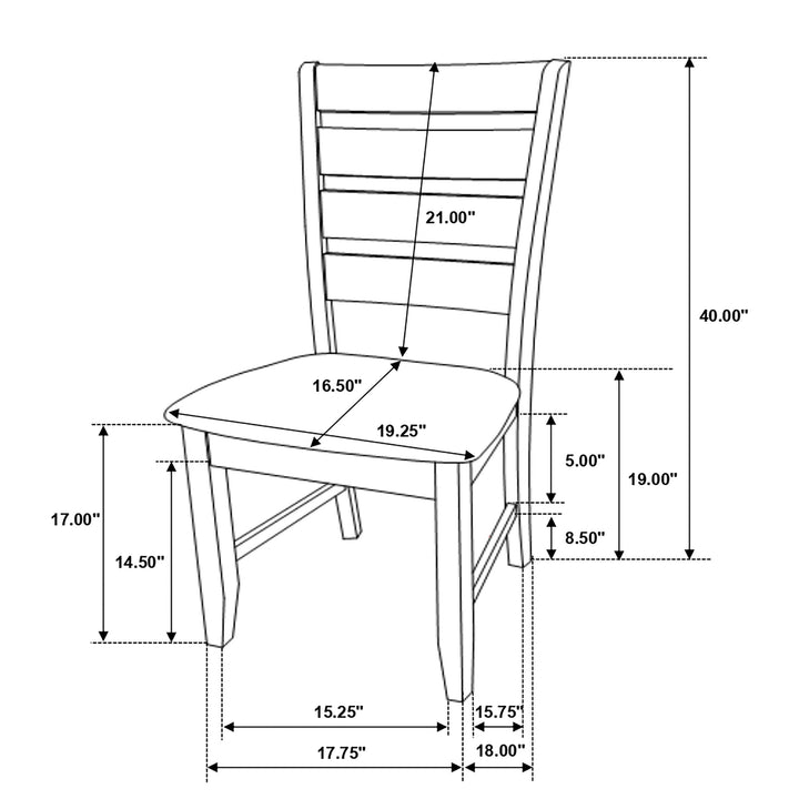 Dalila Ladder Back Side Chair (Set of 2) Grey and Dark Grey