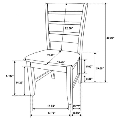 Dalila Ladder Back Side Chairs Cappuccino and Black (Set of 2)