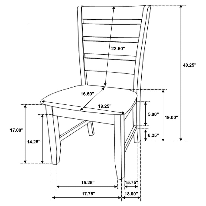 Dalila Ladder Back Side Chairs Cappuccino and Black (Set of 2)