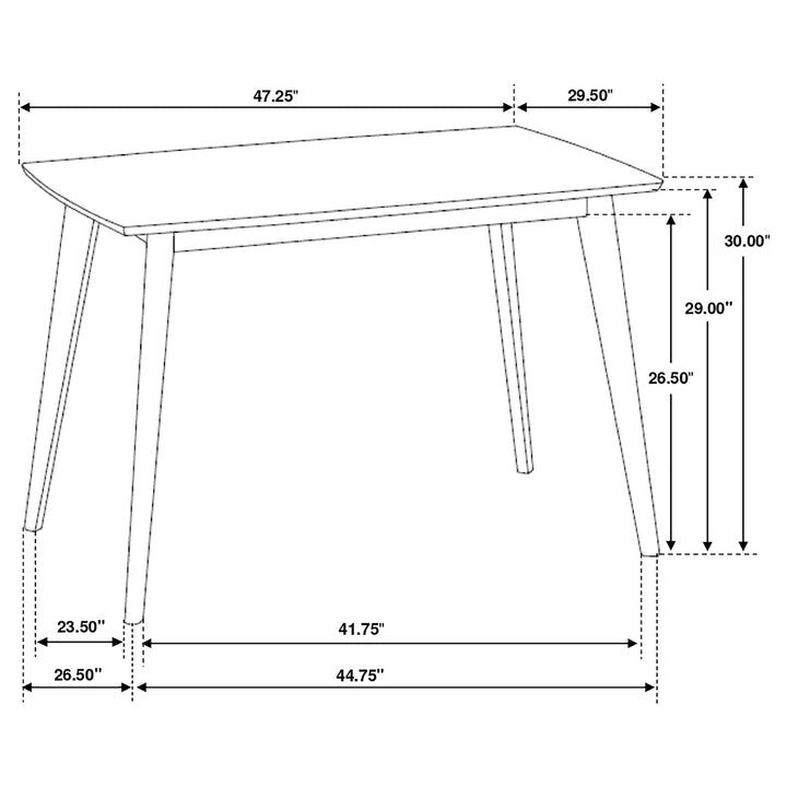 Kersey Dining Table with Angled Legs Chestnut