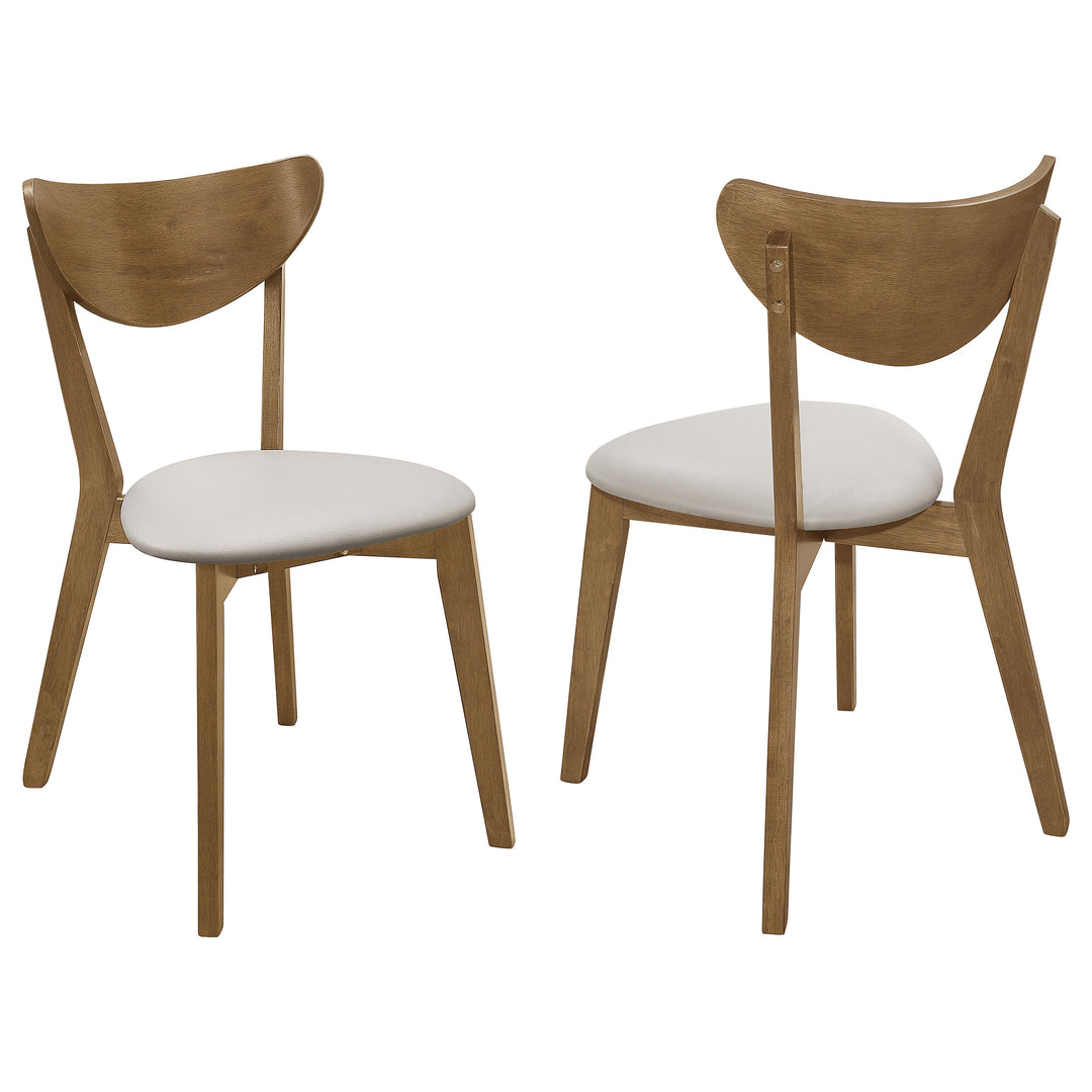 Kersey Dining Side Chairs with Curved Backs Beige and Chestnut (Set of 2)