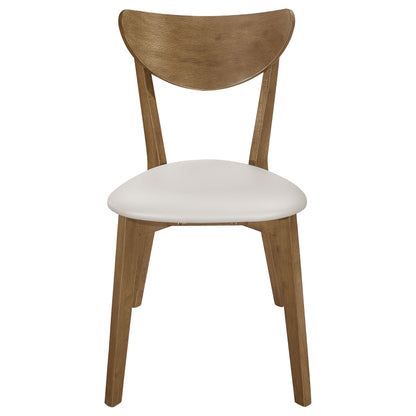 Kersey Dining Side Chairs with Curved Backs Beige and Chestnut (Set of 2)