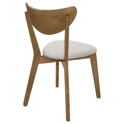 Kersey Dining Side Chairs with Curved Backs Beige and Chestnut (Set of 2)