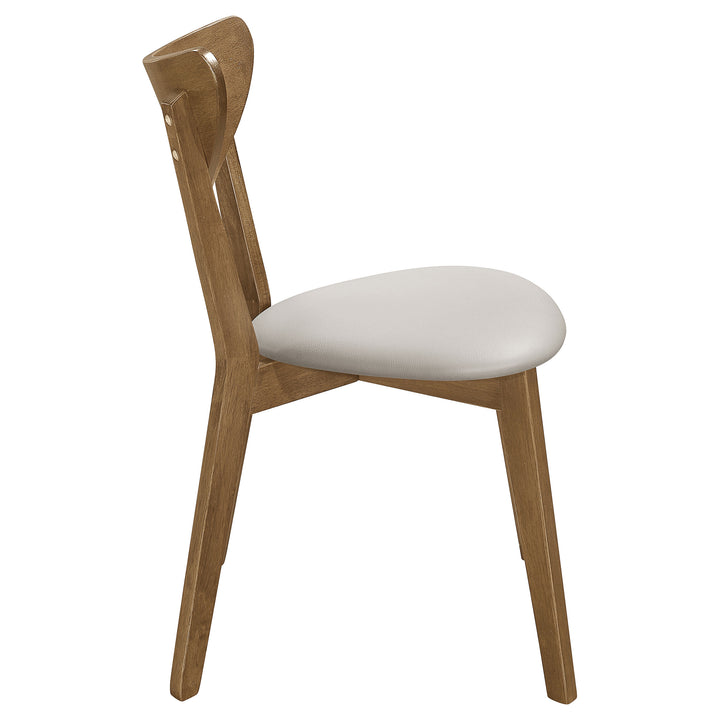 Kersey Dining Side Chairs with Curved Backs Beige and Chestnut (Set of 2)