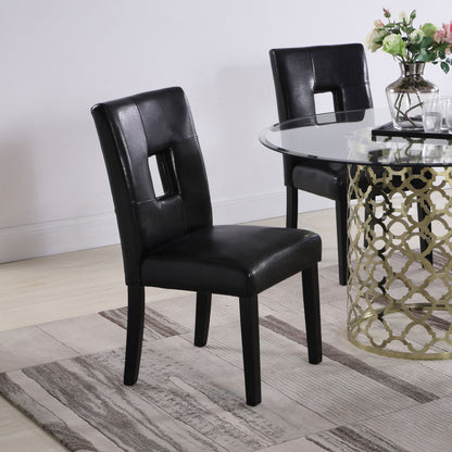 Shannon Open Back Upholstered Dining Chairs Black (Set of 2)