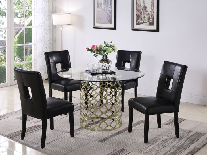 Shannon Open Back Upholstered Dining Chairs Black (Set of 2)