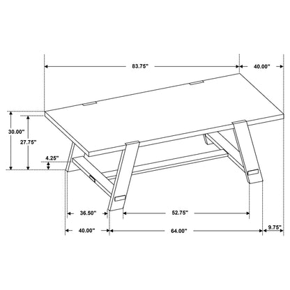 Sharon Rectangular Trestle Base Dining Table Blue and Brown