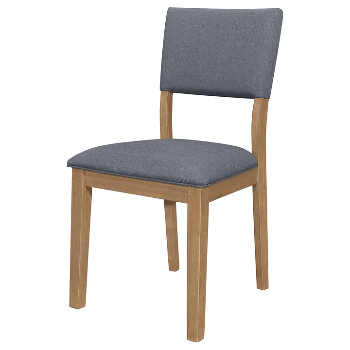 Sharon Open Back Padded Upholstered Dining Side Chair Blue and Brown (Set of 2)