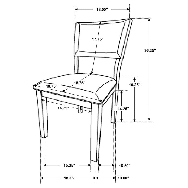 Sharon Open Back Padded Upholstered Dining Side Chair Blue and Brown (Set of 2)