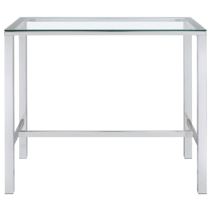 Tolbert Bar Table with Glass Top Chrome