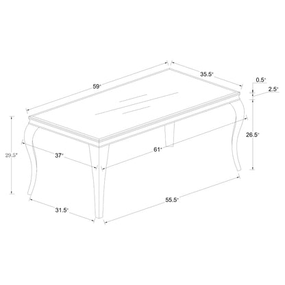 Carone 5-piece 61" Rectangular Dining Set Ink Blue and Chrome