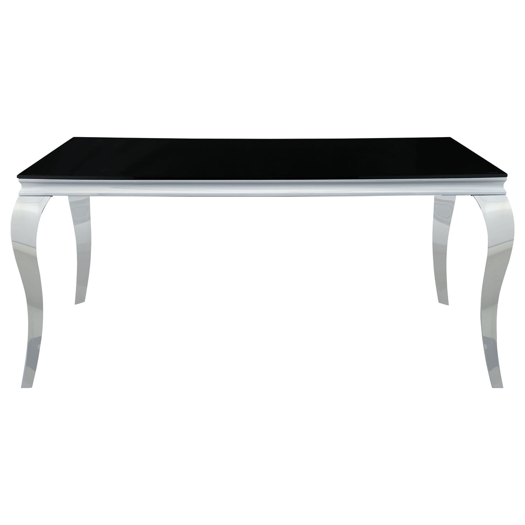 Carone Rectangular Dining Table Chrome and Black