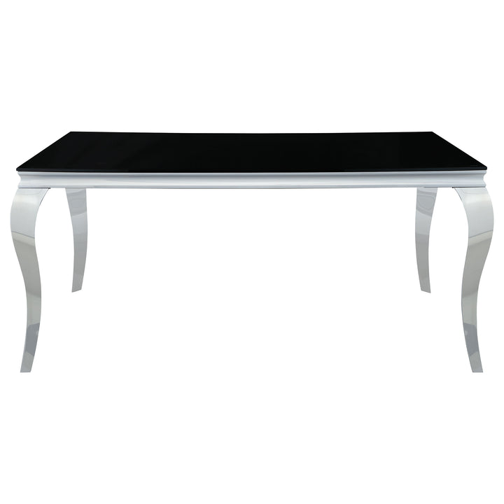 Carone Rectangular Dining Table Chrome and Black