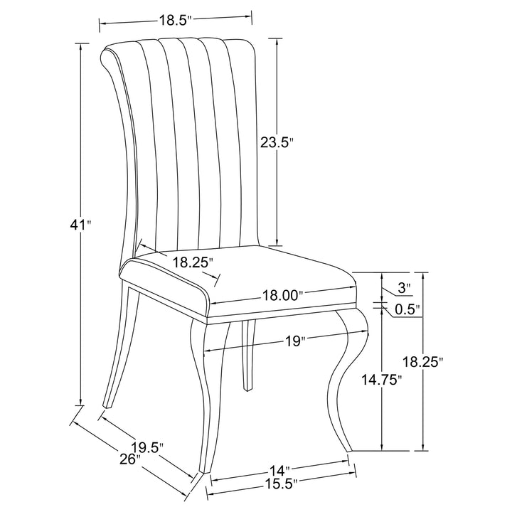 Betty Upholstered Side Chairs Black and Chrome (Set of 4)