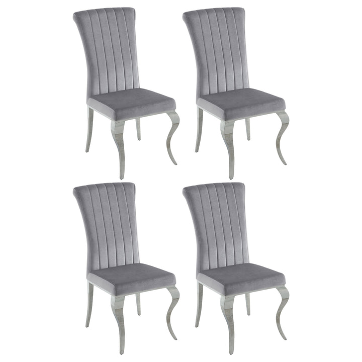 Betty Upholstered Side Chairs Grey and Chrome (Set of 4)