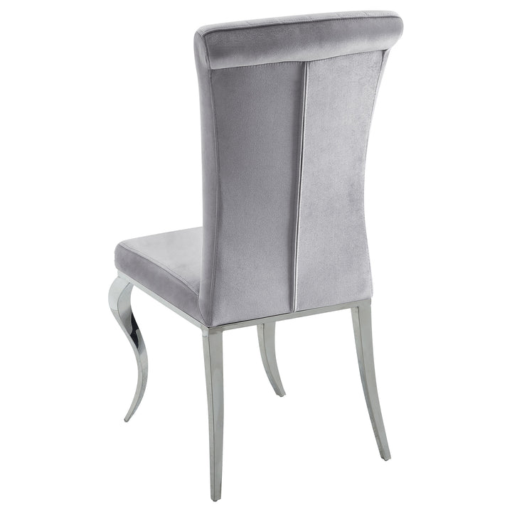 Betty Upholstered Side Chairs Grey and Chrome (Set of 4)