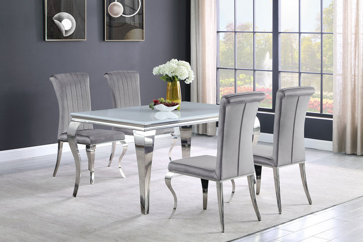 Betty Upholstered Side Chairs Grey and Chrome (Set of 4)