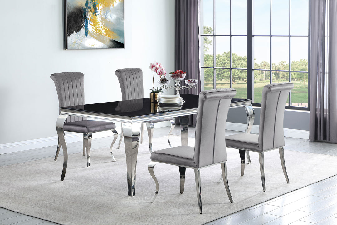 Betty Upholstered Side Chairs Grey and Chrome (Set of 4)