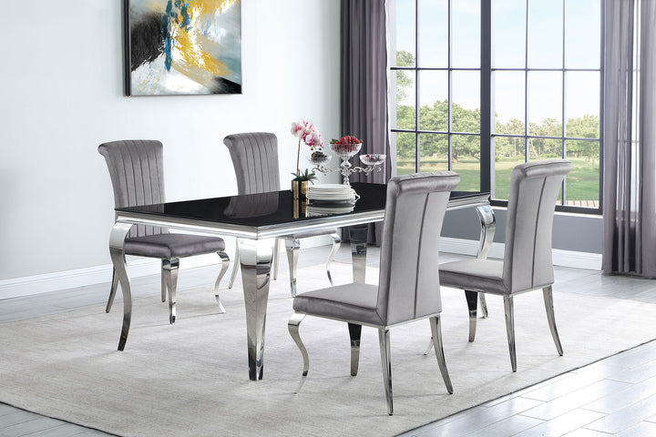 Betty Upholstered Side Chairs Grey and Chrome (Set of 4)