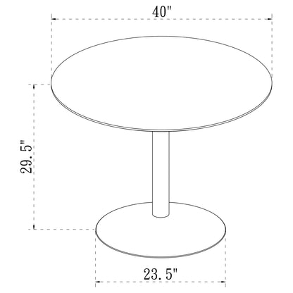 Lowry 5-piece Round Dining Set Tulip Table with Eiffel Chairs Black