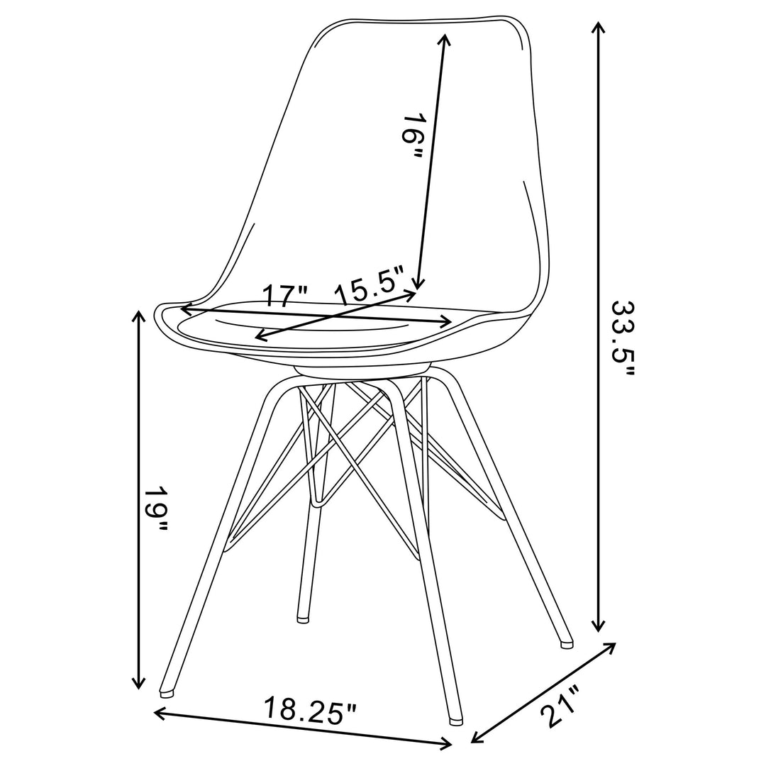 Lowry 5-piece Round Dining Set Tulip Table with Eiffel Chairs White