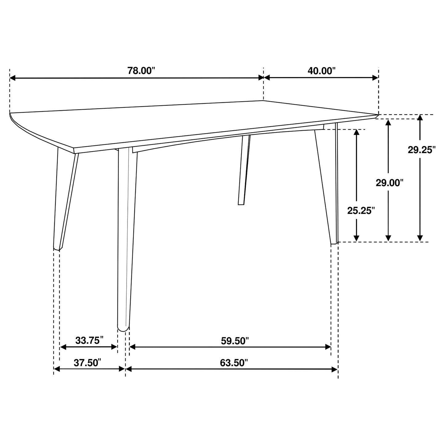 Malone Rectangular Dining Table Dark Walnut