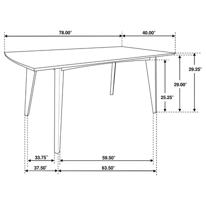 Malone Rectangular Dining Table Dark Walnut