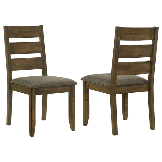 Alston Ladder Back Dining Side Chairs Knotty Nutmeg and Brown (Set of 2)