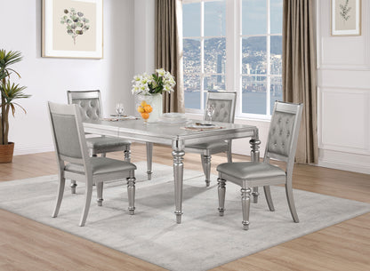 Bling Game Dining Room Set Metallic Platinum